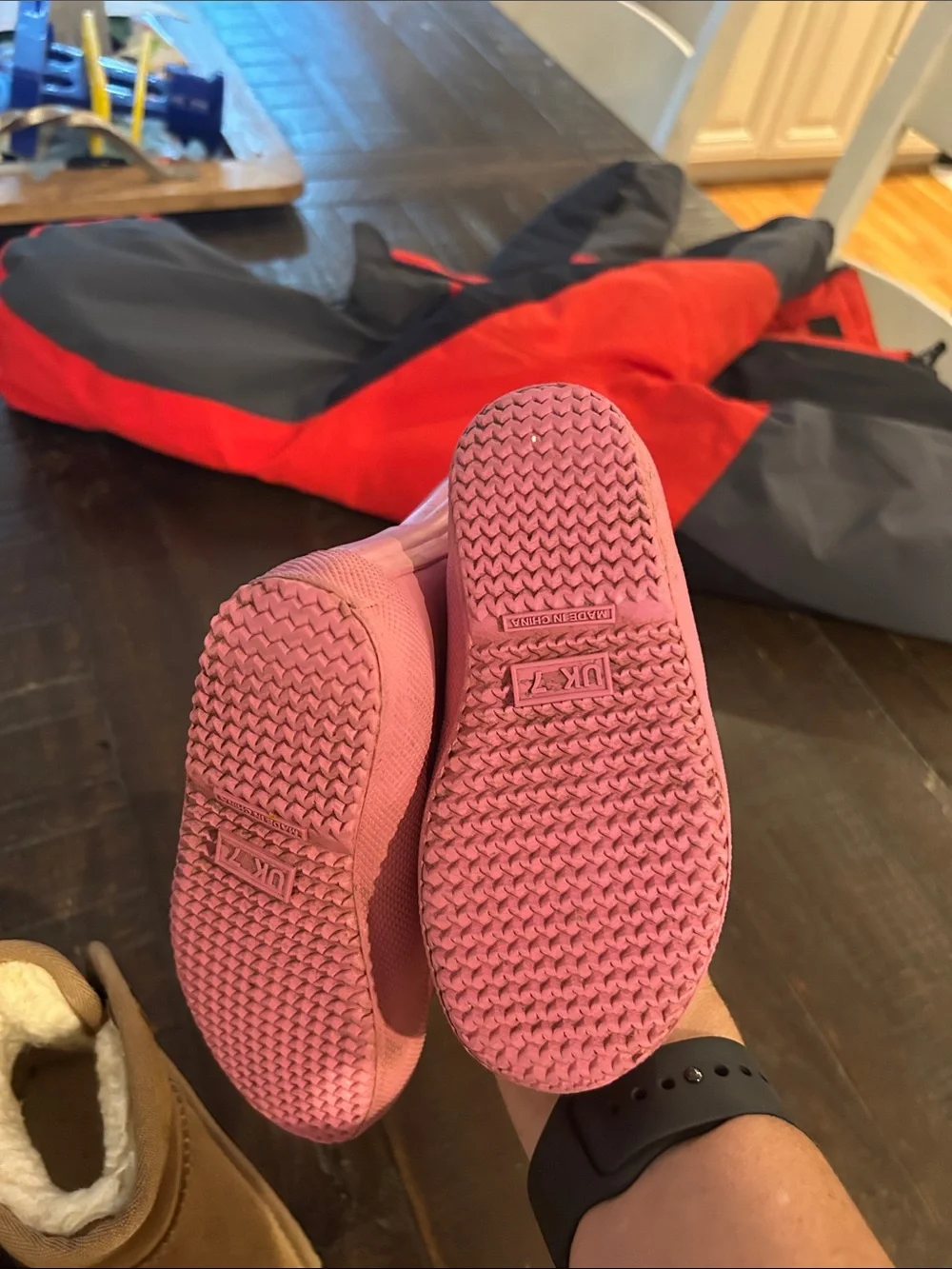 Hunter Pink Kids' Rain Boots & Tan kids Uggs comes as a bundle size 8 ( toddler)